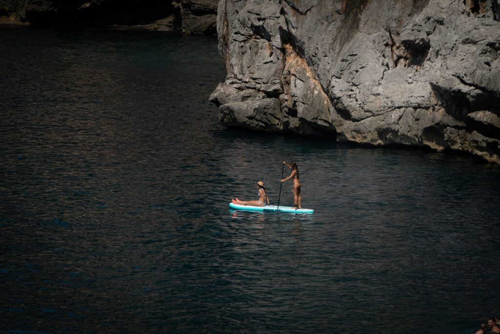 aquatic activity in the area of cala mesquida