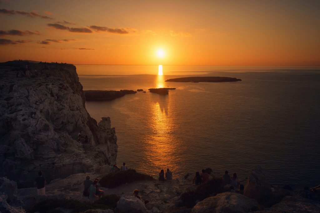sunset at the Cavalleria lighthouse
