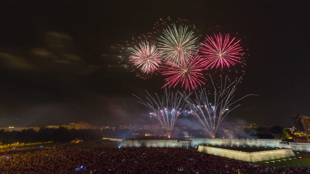 fuegos artificiales ciudadela de pamplona