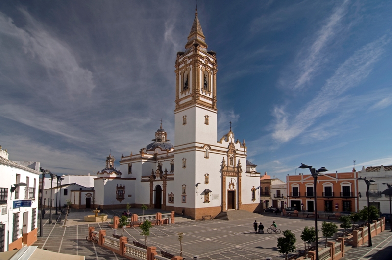 Plaza de España in Rociana del Condado in spain