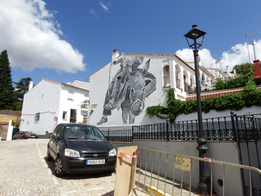 graffiti on the facade of a house in Galaroza