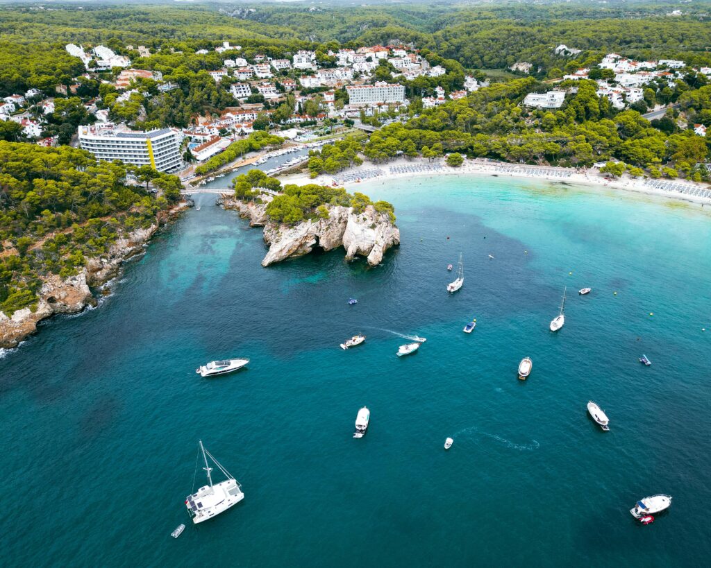boats in Cala Galdana