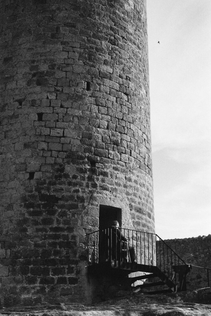 torre de les hores en blanco y negro